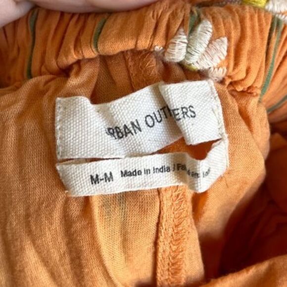Urban Outfitters Avril Embroidered Tie-Back Frock Dress in Orange Size MEDIUM - Picture 4 of 7